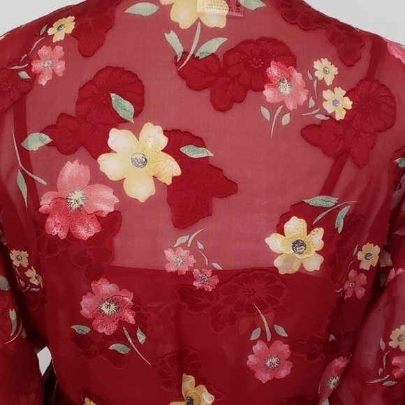 Secret Treasures Sheer Burnout Gown & Robe Set M - Picture 10 of 16